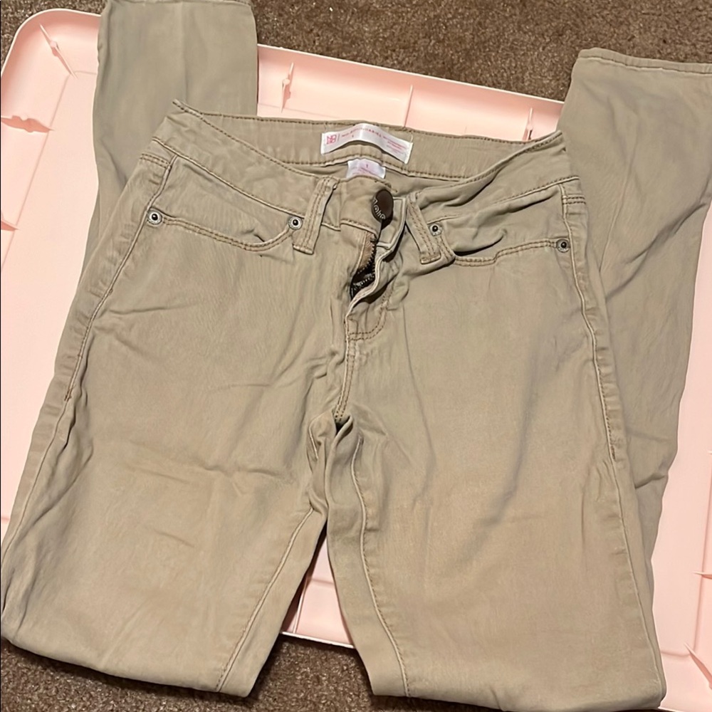 Khaki skinny jeans